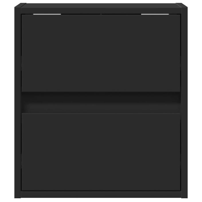 Meubles TV muraux avec lumières LED 2 pcs noir 41x31x45 cm - Photo n°6