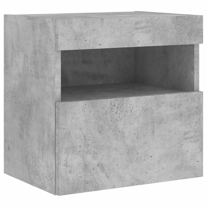 Meubles TV muraux et lumières LED 2pcs gris béton 40x30x40 cm - Photo n°8