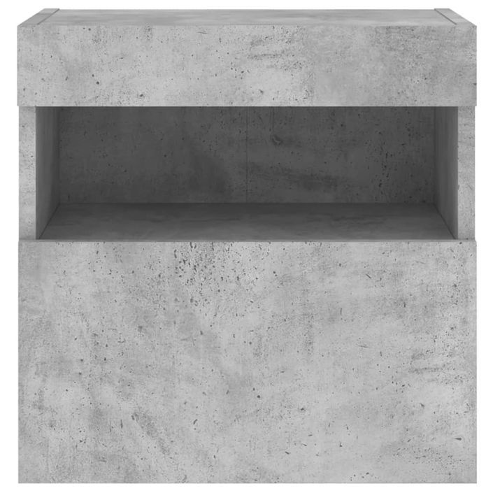 Meubles TV muraux et lumières LED 2pcs gris béton 40x30x40 cm - Photo n°10