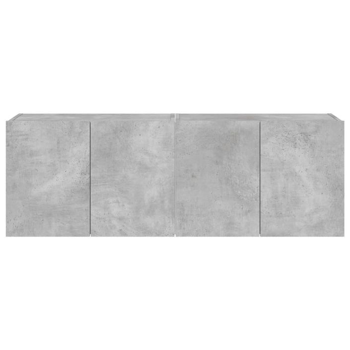 Meubles TV muraux et lumières LED 2pcs gris béton 60x35x41 cm - Photo n°7