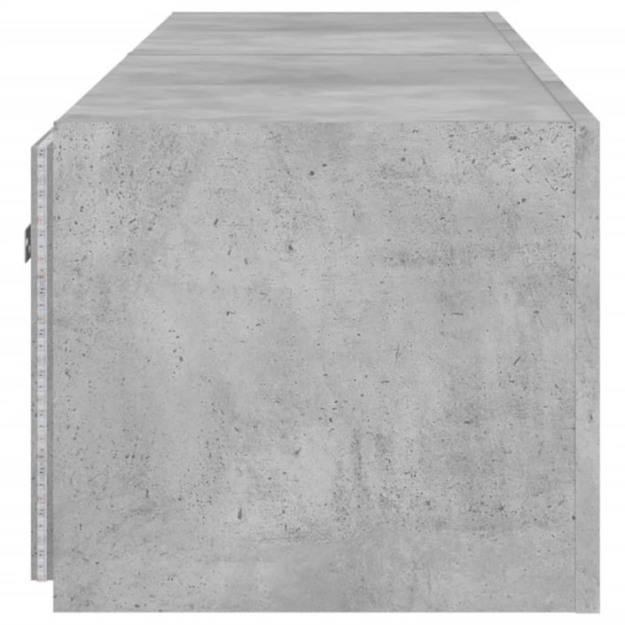 Meubles TV muraux et lumières LED 2pcs gris béton 80x35x31 cm - Photo n°10