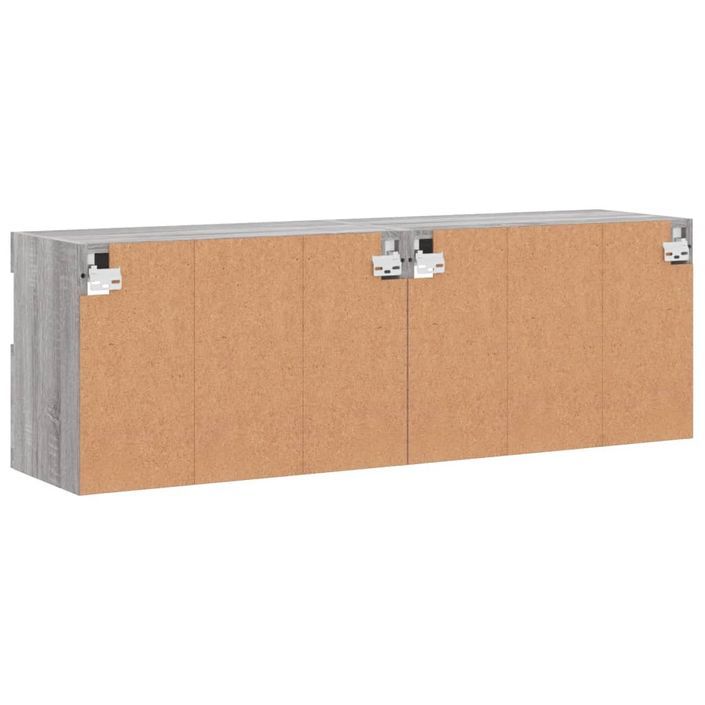 Meubles TV muraux et lumières LED 2pcs sonoma gris 60x30x40 cm - Photo n°11