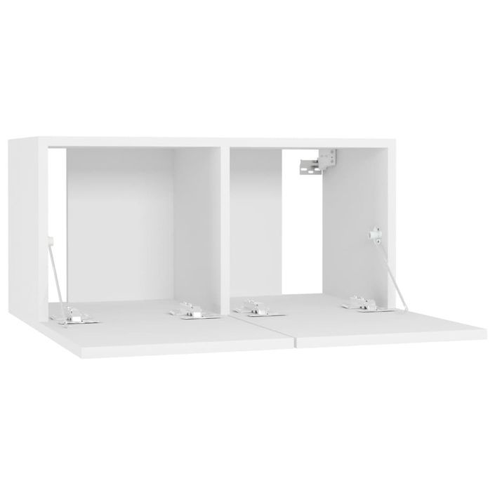 Meubles TV suspendus 2 pcs Blanc 60x30x30 cm - Photo n°6