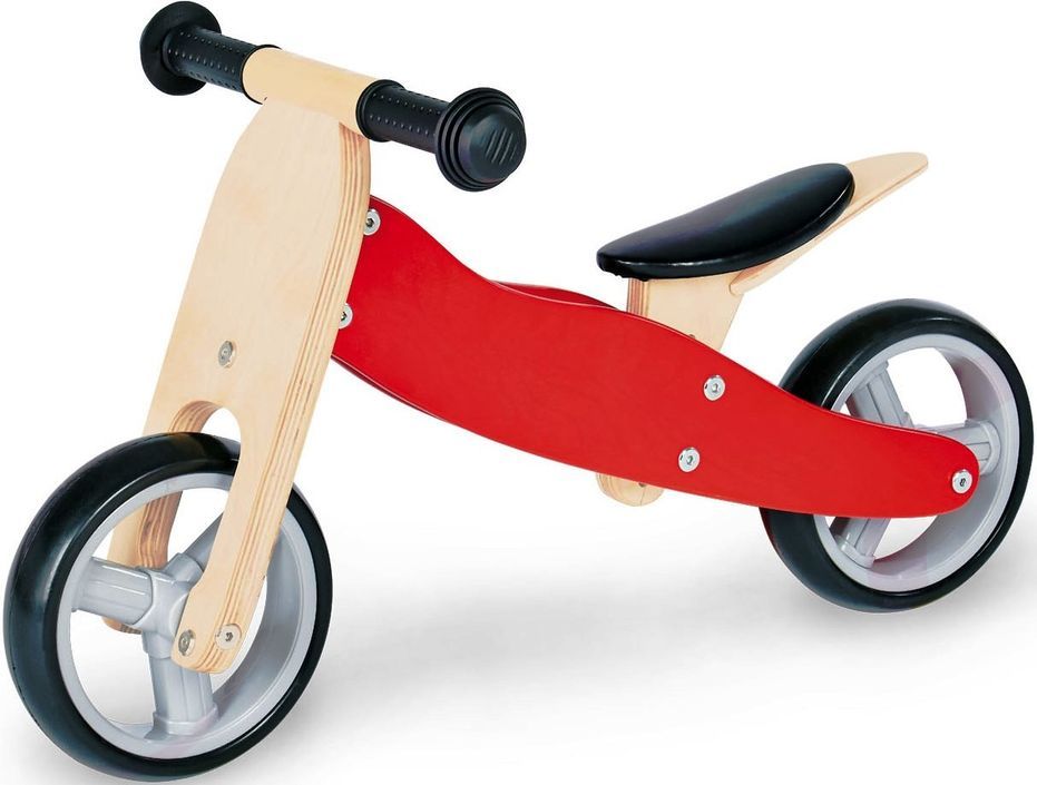 Mini draisienne tricycle enfant bouleau massif rouge et clair Charlie - Photo n°4