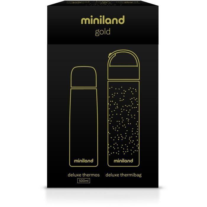 MINILAND - Deluxe thermos gold exclusif pour liquides de 500ml avec effet chromé et sac isotherme prémium, un pack de luxe - Photo n°5