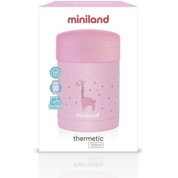 MINILAND - Thermos pour purées et aliments solides avec hermétiques, Thermetic rose - Photo n°4