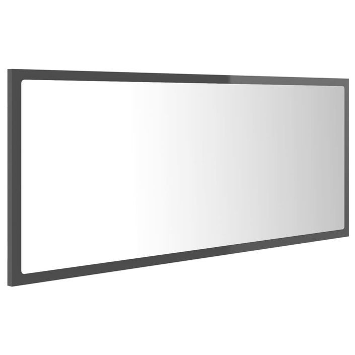 Miroir à LED de bain Gris brillant 100x8,5x37 cm - Photo n°6