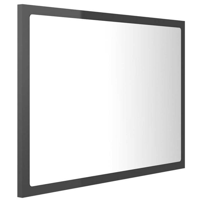 Miroir à LED de bain Gris brillant 60x8,5x37 cm - Photo n°8