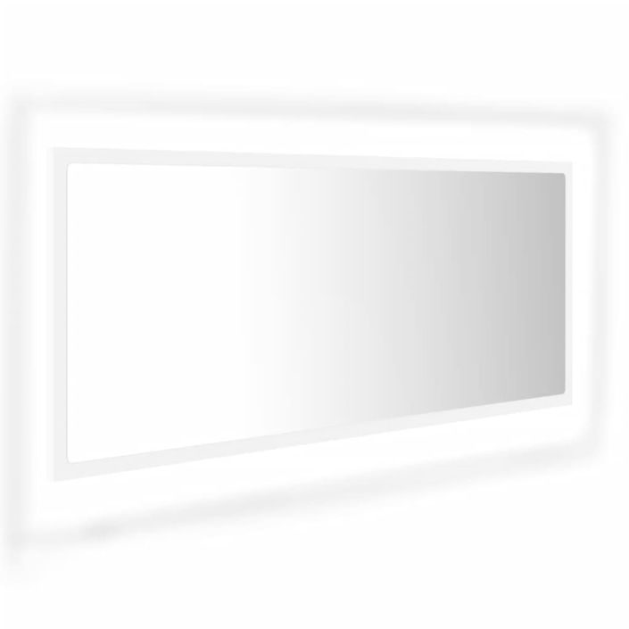 Miroir à LED de salle de bain Blanc 100x8,5x37 cm - Photo n°1