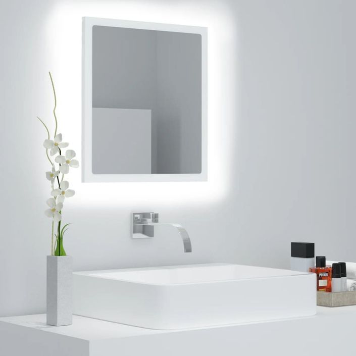 Miroir à LED de salle de bain Blanc 40x8,5x37 cm - Photo n°3