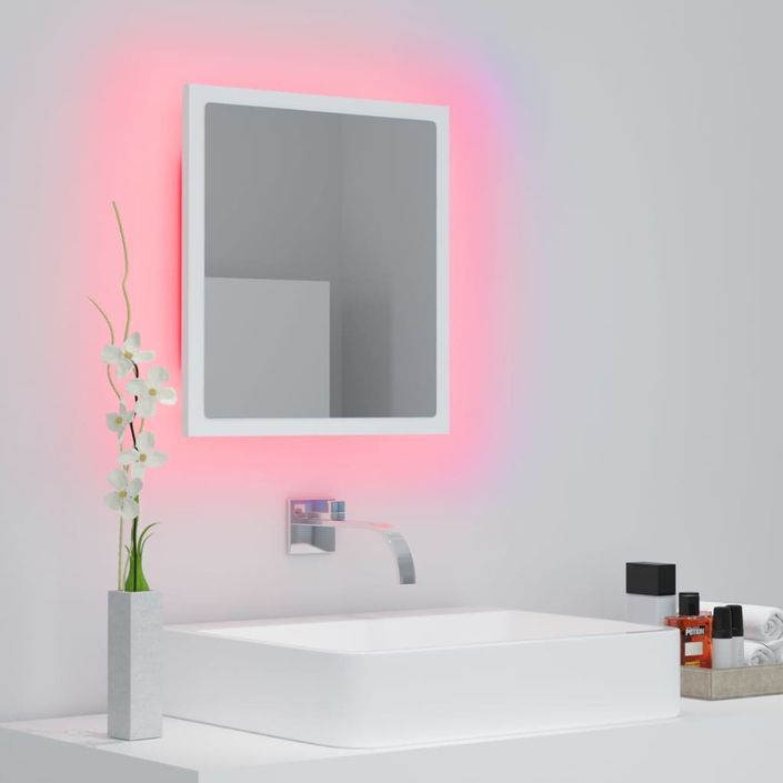 Miroir à LED de salle de bain Blanc 40x8,5x37 cm - Photo n°7