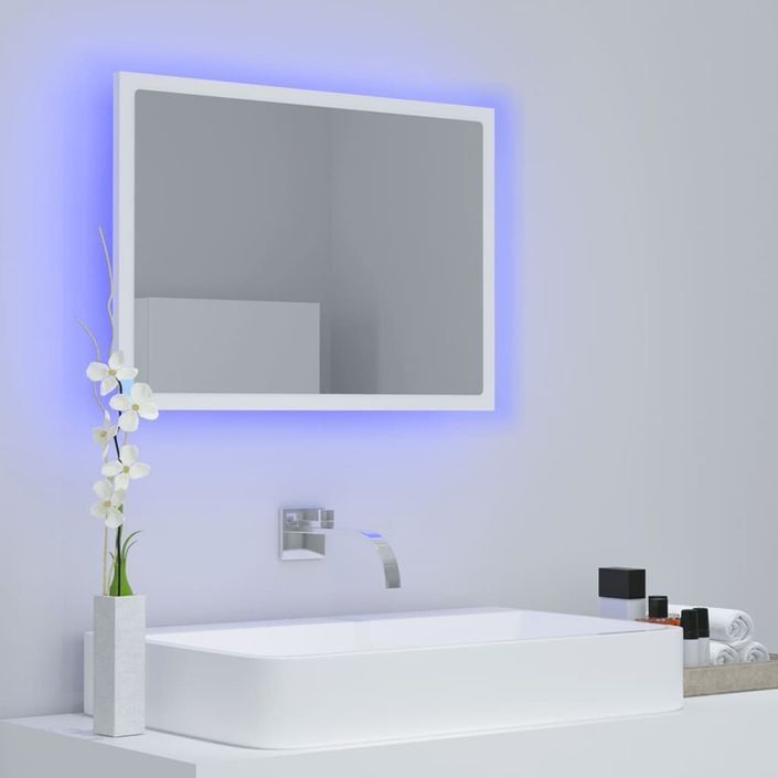 Miroir à LED de salle de bain Blanc 60x8,5x37 cm - Photo n°3