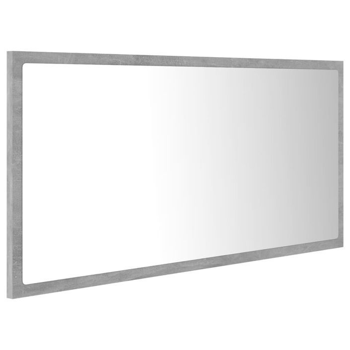 Miroir à LED de salle de bain Gris béton 90x8,5x37 cm - Photo n°7