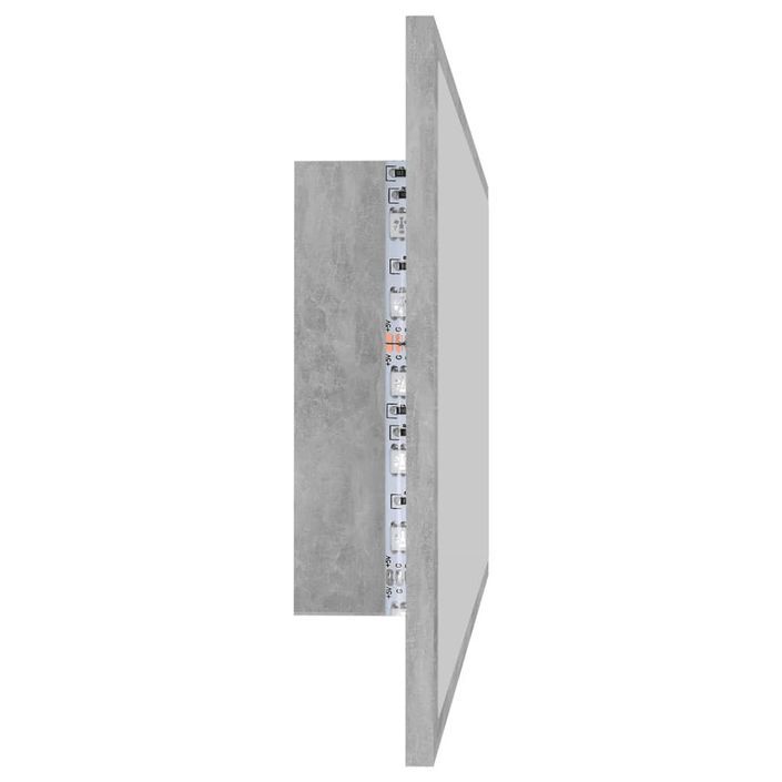 Miroir à LED de salle de bain Gris béton 90x8,5x37 cm - Photo n°8