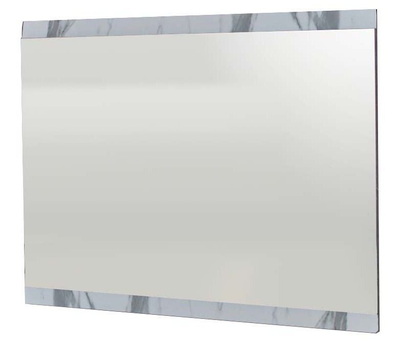 Miroir bois blanc laqué effet marbre Krystal 110 cm - Photo n°1