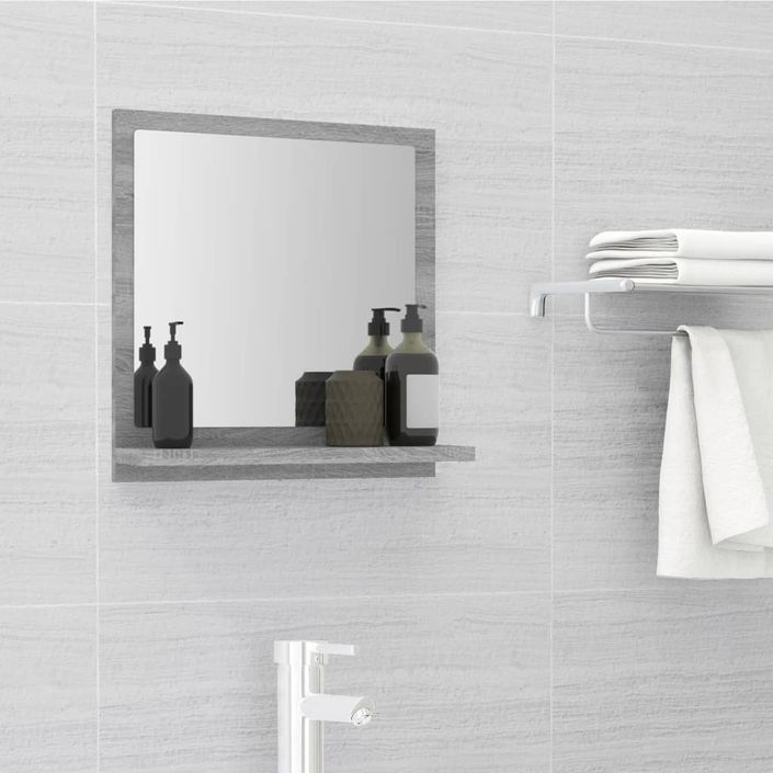 Miroir de bain Sonoma gris 40x10,5x37 cm Bois d'ingénierie - Photo n°1