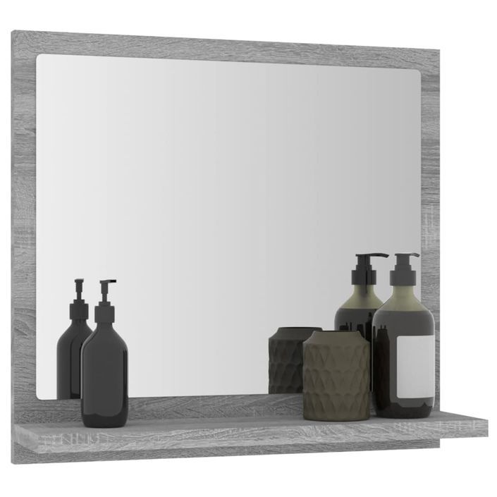 Miroir de bain Sonoma gris 40x10,5x37 cm Bois d'ingénierie - Photo n°6