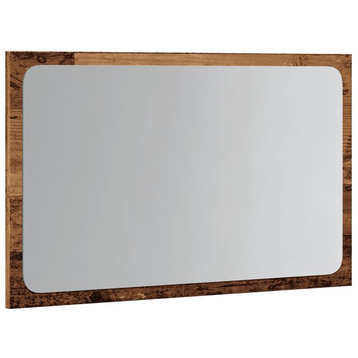 Miroir de salle de bain avec lumière LED vieux bois 60x8,5x38cm - Photo n°5