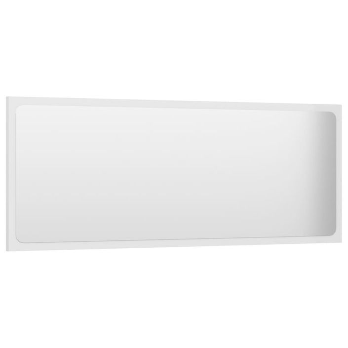 Miroir de salle de bain Blanc brillant 100x1,5x37 cm - Photo n°3