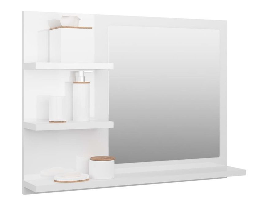 Miroir de salle de bain Blanc brillant 60x10,5x45 cm - Photo n°1