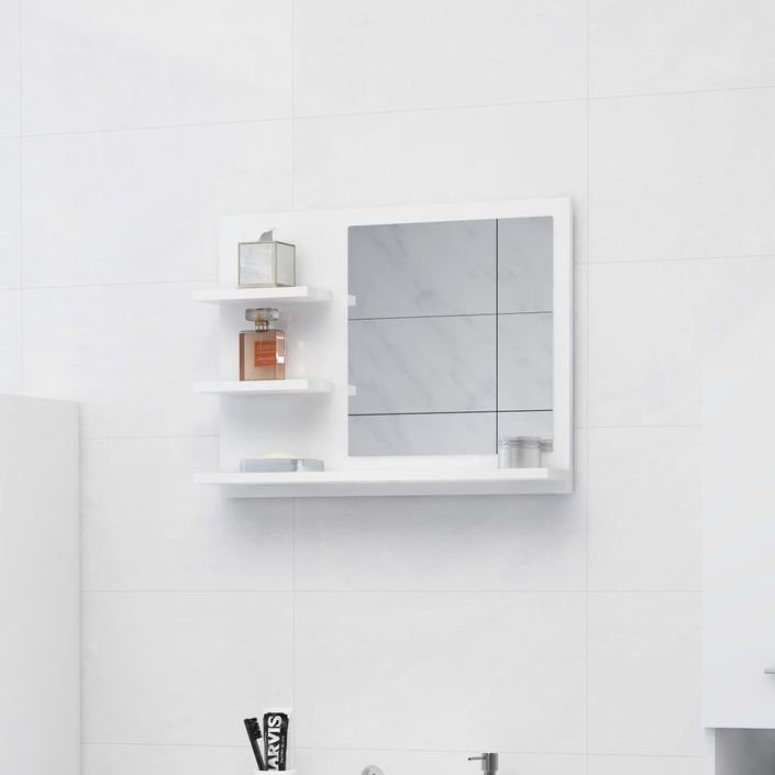 Miroir de salle de bain Blanc brillant 60x10,5x45 cm - Photo n°2