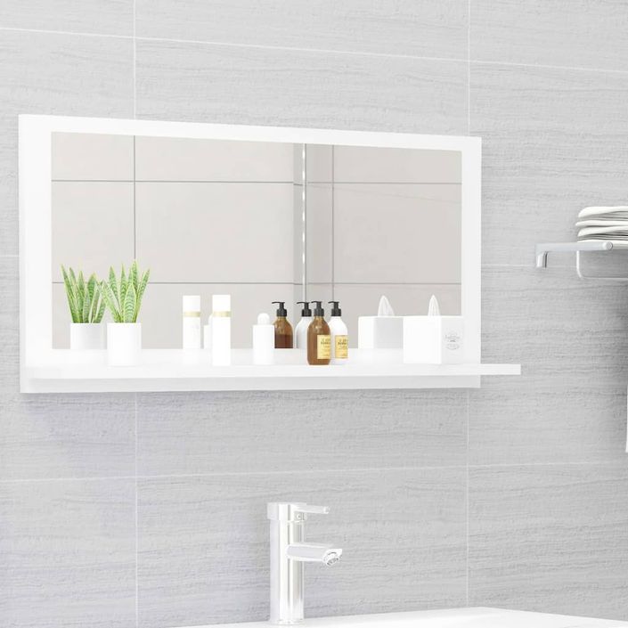 Miroir de salle de bain Blanc brillant 80x10,5x37 cm - Photo n°2