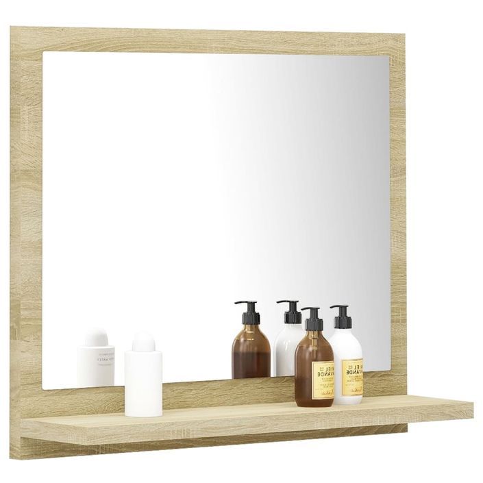 Miroir de salle de bain Blanc et chêne sonoma 40x10,5x37 cm 2 - Photo n°1