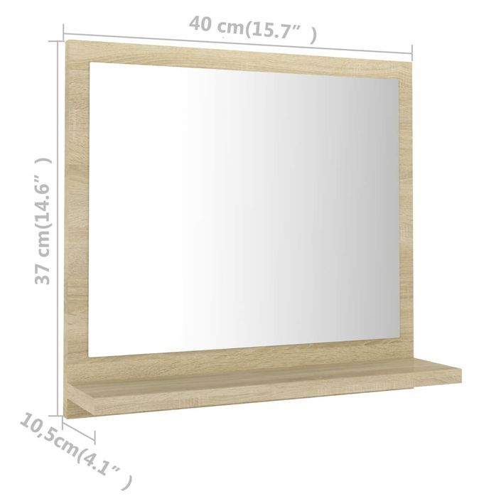 Miroir de salle de bain Blanc et chêne sonoma 40x10,5x37 cm 2 - Photo n°7