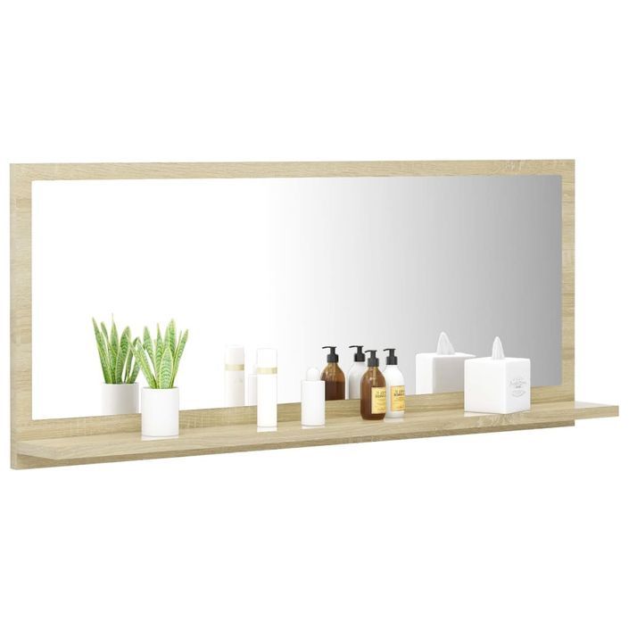 Miroir de salle de bain Chêne sonoma 90x10,5x37 cm - Photo n°1