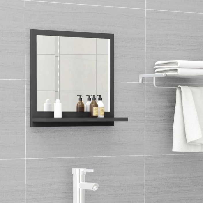 Miroir de salle de bain Gris 40x10,5x37 cm - Photo n°2
