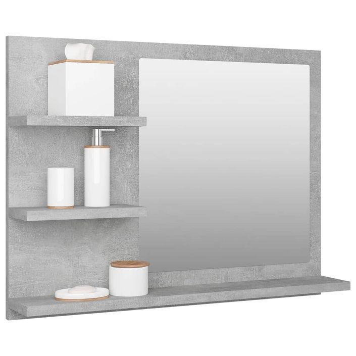 Miroir de salle de bain Gris béton 60x10,5x45 cm - Photo n°1