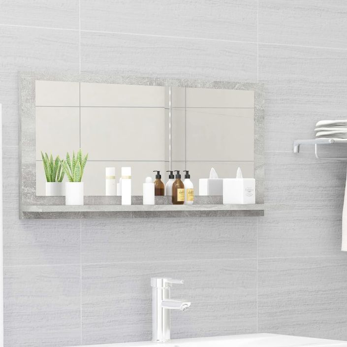 Miroir de salle de bain Gris béton 80x10,5x37 cm - Photo n°2