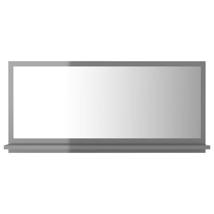 Miroir de salle de bain Gris brillant 80x10,5x37 cm - Photo n°3