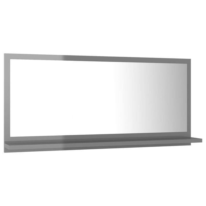 Miroir de salle de bain Gris brillant 80x10,5x37 cm - Photo n°5