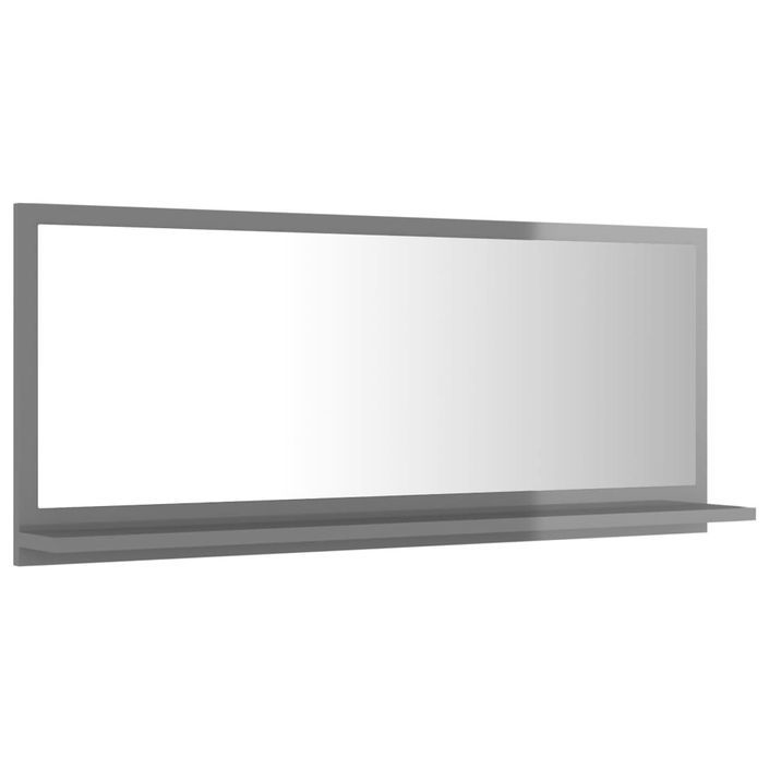 Miroir de salle de bain Gris brillant 90x10,5x37 cm - Photo n°5