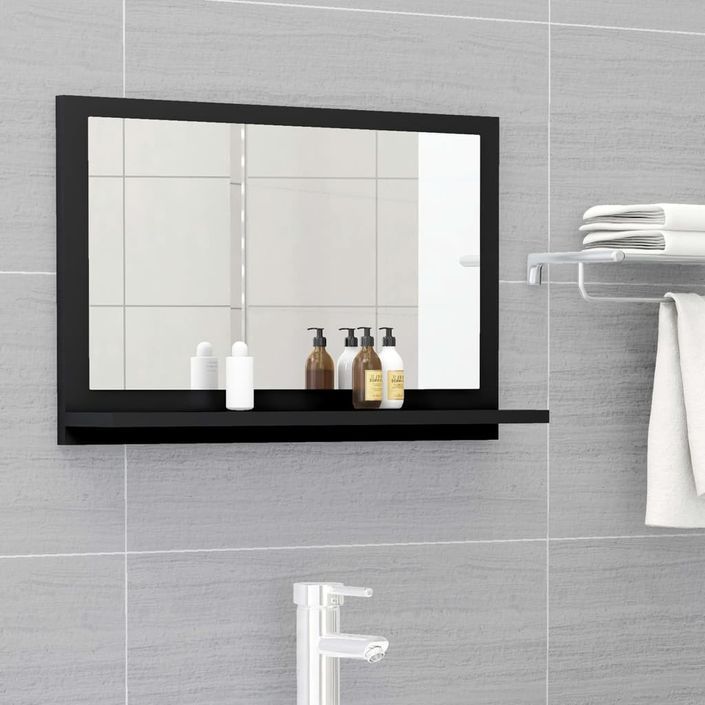 Miroir de salle de bain Noir 60x10,5x37 cm - Photo n°2