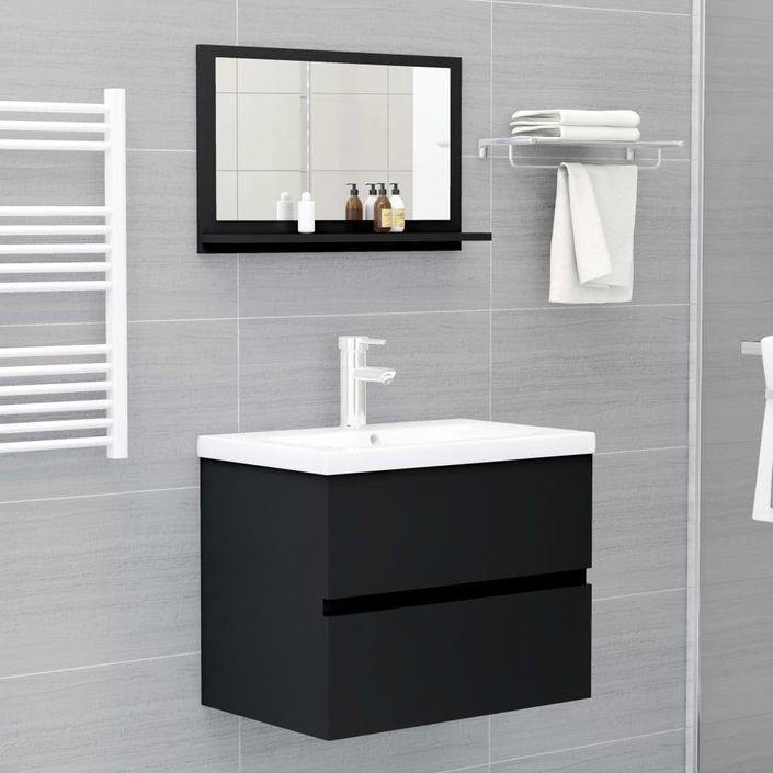 Miroir de salle de bain Noir 60x10,5x37 cm - Photo n°4
