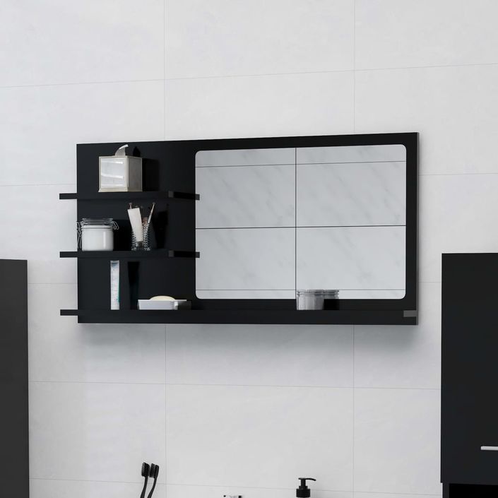Miroir de salle de bain Noir 90x10,5x45 cm - Photo n°2
