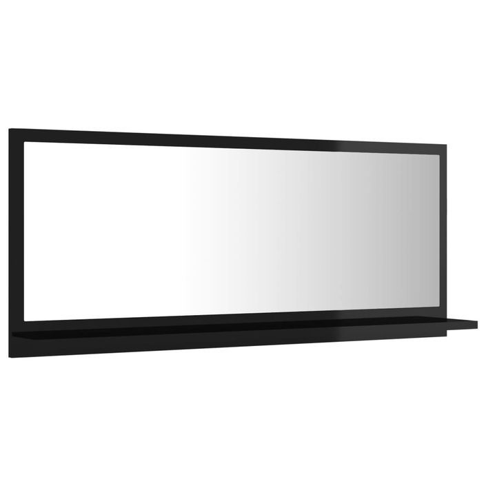 Miroir de salle de bain Noir brillant 90x10,5x37 cm - Photo n°5