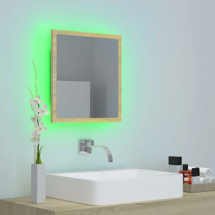 Miroir LED de salle de bain Chêne sonoma 40x8,5x37 cm - Photo n°5
