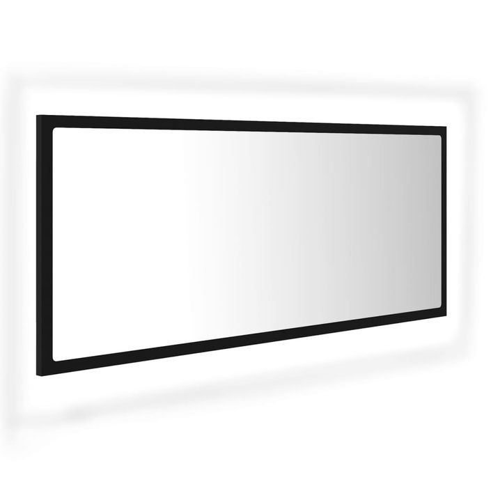 Miroir LED de salle de bain Noir 100x8,5x37 cm - Photo n°1