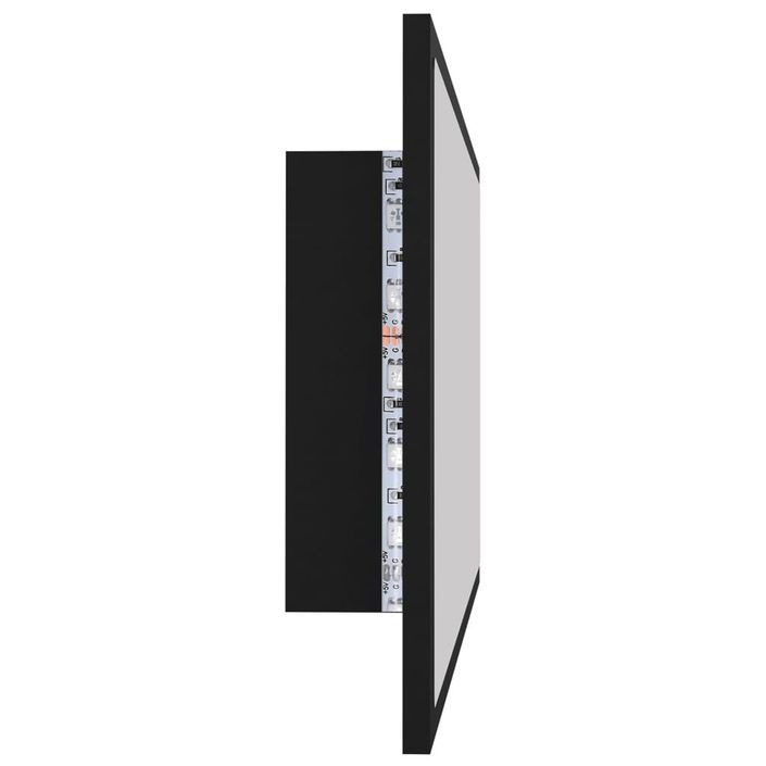 Miroir LED de salle de bain Noir 80x8,5x37 cm - Photo n°8