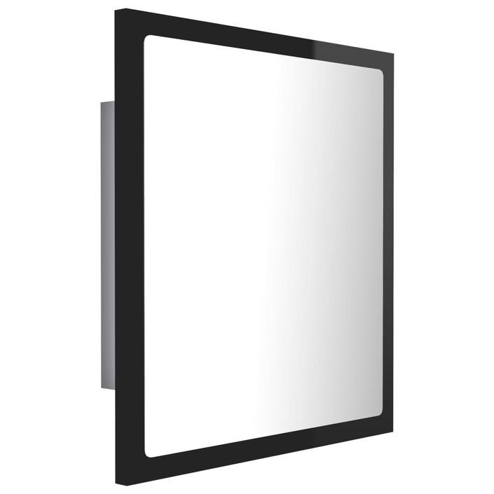 Miroir LED de salle de bain Noir brillant 40x8,5x37cm - Photo n°8