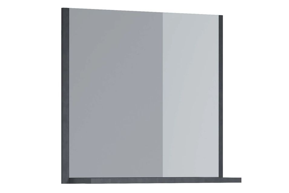 Miroir mural avec étagère mélaminé gris mat Yanis - Photo n°1