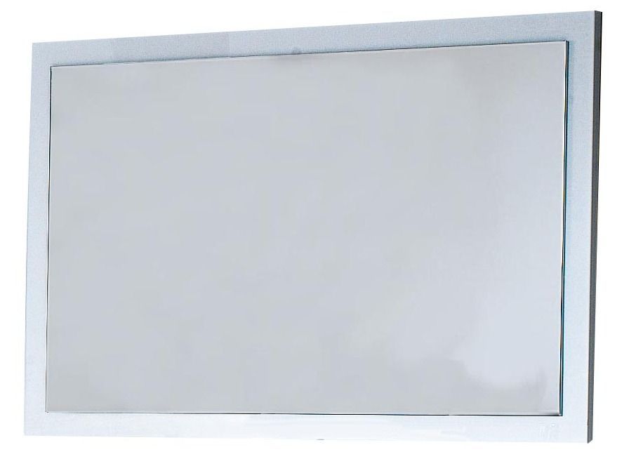 Miroir mural bois blanc laqué Turin 90 cm - Photo n°1