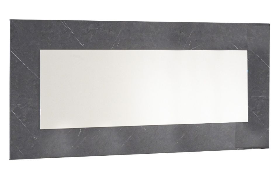 Miroir mural bois gris effet marbre vernis Botela 190 cm - Photo n°1