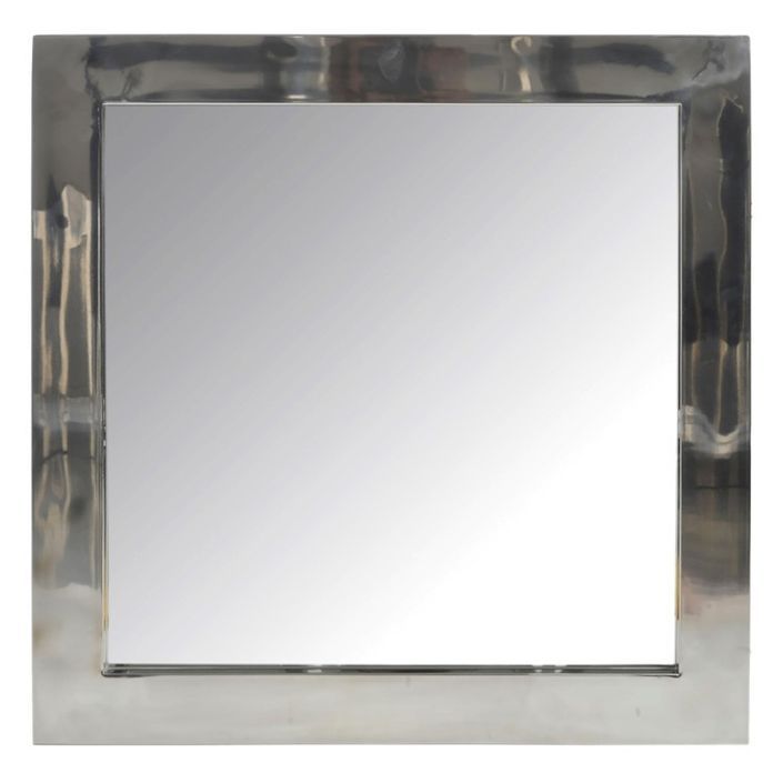 Miroir mural carré verre et métal argenté Licia - Photo n°1