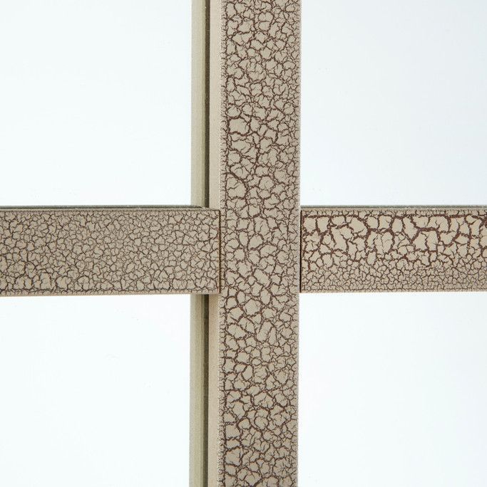 Miroir mural multi-rectangles bois laqué beige Nathi 200 cm - Photo n°3