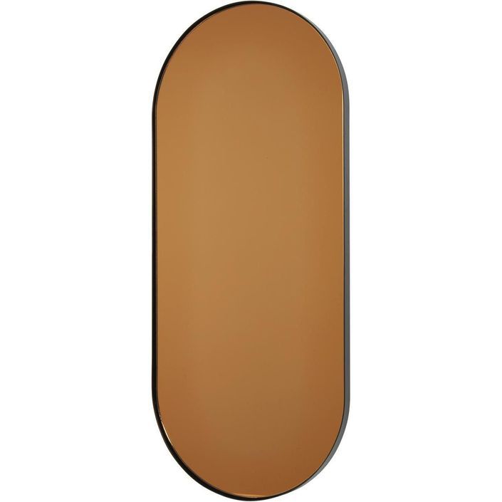 Miroir mural ovale métal doré Kirko - Photo n°1