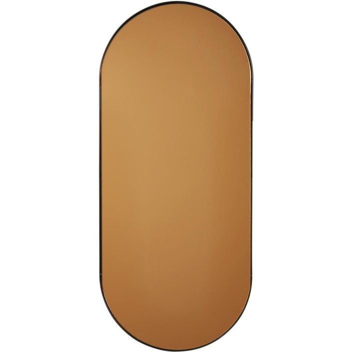 Miroir mural ovale métal doré Kirko - Photo n°2
